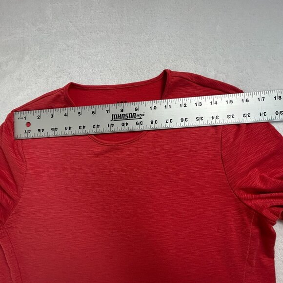 Title Nine Womens Crew Neck Long Sleeve Top Medium Red Space Dye Stretch Casual - Picture 5 of 7
